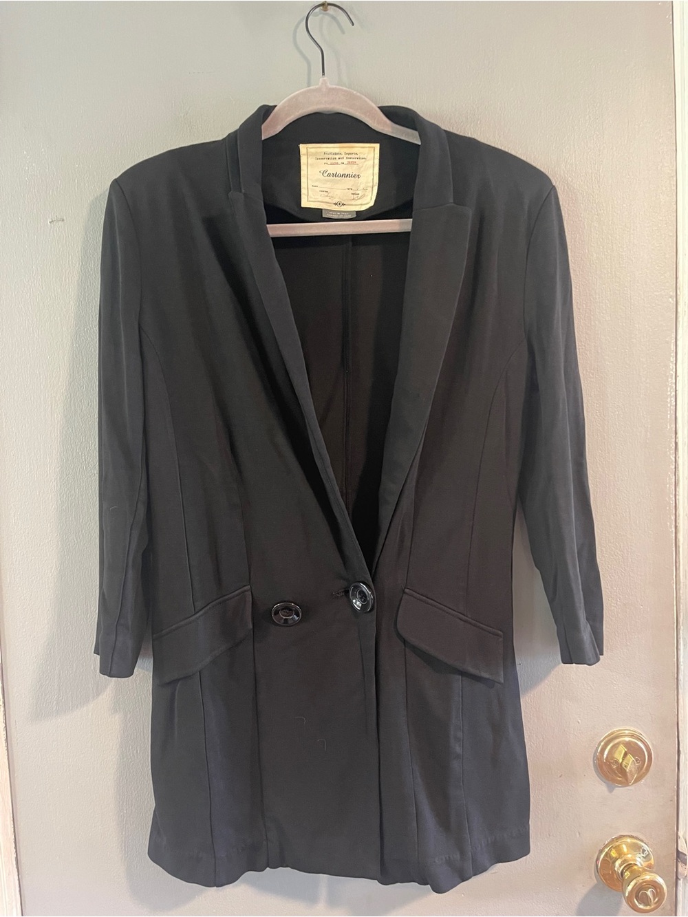 Cartonnier Anthropologie Career Stretch Double Button Blazer Size M